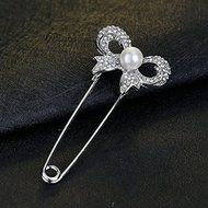 Bowknot Rhinestone/Diamante Scarf/Hijab/Shawl Safety Pins/Brooches with Pearl