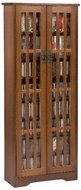 Leslie Dame M-477W High Capacity Inlaid Glass Mission Style Multimedia Storage Cabinet, Walnut