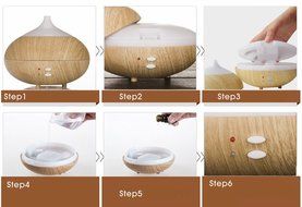 300ml Aromatherapy Essential Oil Diffuser Wood Grain Ultrasonic USB Cool Mist Humidifier N2