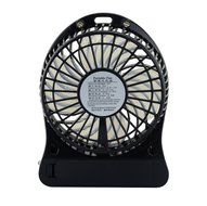 Intsun&reg; Portable F95B 4 Leaves 3 ranges Mini USB Rechargeable Cooling Palm Leaf Fan with 1850li-ion Battery (Black)