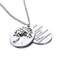 Serenity Prayer Tree Pendant Two Piece Necklace Religious Inspirational Jewelry N5