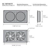 AC Infinity AIRPLATE S7, Quiet Cooling Fan System 12" with Speed Control, for Home Theater AV Cabinets N9