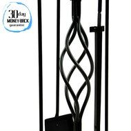 WoodEze FT3501A 5 Piece Black Spiral Design Fireplace Tool Set