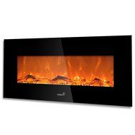 Ivation 50&rdquo; Wall Mounted Glass Electric Fireplace w/ Built In 1500-Watt Heater &ndash; Realistic LED Flames - Mounting... N7