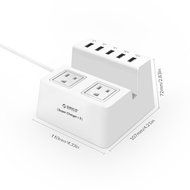 ORICO Charging Stand Surge Protector with 5 USB Ports and 2 AC Outlets Built in 5 Feet Cord Power Strip N3