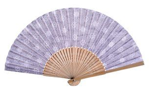 Salutto Hand Fan with Beautiful Fabric Printed (Grey Totem) N17