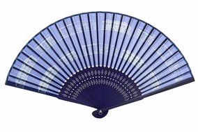 Salutto Hand Fan with Beautiful Fabric Printed (Grey Totem) N18