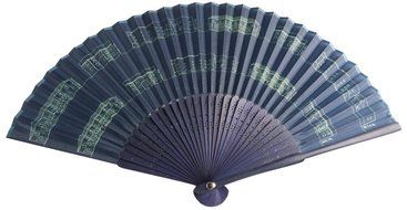 Salutto Hand Fan with Beautiful Fabric Printed (Grey Totem) N19