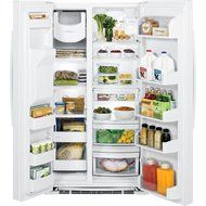 GE GSE25HGHWW 25.4 Cu. Ft. White Side-By-Side Refrigerator - Energy Star