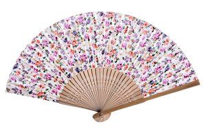 Salutto Hand Fan with Beautiful Fabric Printed (Grey Totem) N20