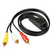 RELPER 2 Pack 3 RCA to RJ45 Balun Component Video and Audio Extender Over Cat5/6 Up to 600ft/200M N4