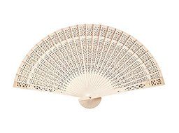 6MILES 24 Pcs Chinese Sandalwood Scented Wooden Openwork Personal Hand Held Folding Fans for Wedding Decoration... N3