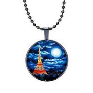 Women's Girls Time Gem Tower Night Sky Photo Pendant Chain Necklace New