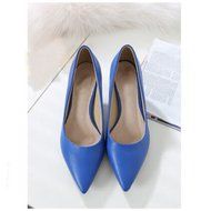Yaheeda Women's PU Leather Pointed Closed Toe Low Kitten Heel Pumps Work Shoes N20