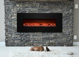 Garibaldi Heating 50" Electric Wall Mounted Fireplace with Remote, Realistic Log Flame Effect, Multiple Heat Settings... N3