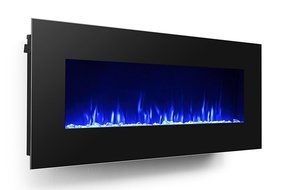 3G Plus 50" Electric Fireplace Wall Mounted Heater Crystal Stone Fuel Effect 3 Changeable Flame Color w/Remote... N2