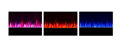 3G Plus 50" Electric Fireplace Wall Mounted Heater Crystal Stone Fuel Effect 3 Changeable Flame Color w/Remote... N4