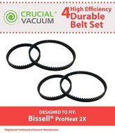 4 Bissell Vacuum ProHeat 2X Belt Kit, Part # 203-6688 &amp; 203-6804, Designed &amp; Engineered by Crucial Vacuum
