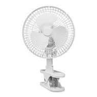 LORELL 6" Clip-On Fan,2-Speed,5' Cord,8"x6"x9-1/2",White