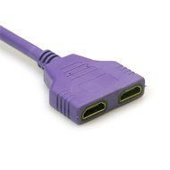 GBSELL HDMI 1 to 2 Split Double Signal Adapter Convert Cable for Video TV HDTV Purple