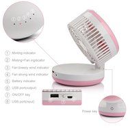 Pojazia Mini USB Output Electric Fan Rechargeable Humidifier Misting Fan (Pink) N22
