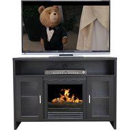 Decor Flame 42" Mantel Hudson Fireplace Media Console For TV's Up To 50"; Black Finish N3