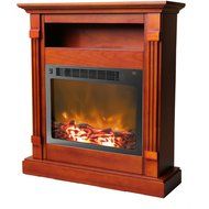 Cambridge Sienna Fireplace Mantel with Electronic Fireplace Insert, Mahogany