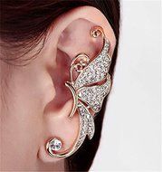 Fashion Crystal Clip Ear Cuff Stud Women's Punk Wrap Cartilage Earring Jewelry