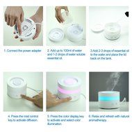QH 100ml Colorful LED Light Aroma Humidifier (White) N7