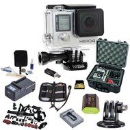GoPro HERO4 Black Action Camera, 12MP - Bundle with 64GB Class 10 SDXC Card, Accessory Kit, Spare Battery and...