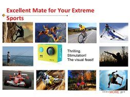 Bolve Action Camera H9 Wifi Action Camera 4K 60fps Ultra-HD 170 Degree Wide Angle Lens Mini Sport Bike Car Recorder_Gold