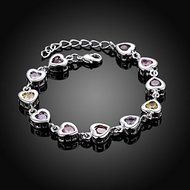 Charm Bangle Chain Bracelet New Women's Jewelry 925 Silver Plated Crystal Cuff N3