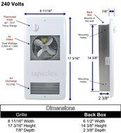 High Quality Bathroom Wall Heater &amp; Free Thermometer Bundle: 240 volt 2000 watt, heats up to 240 sq ft, energy... N7
