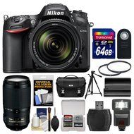 Nikon D7200 Wi-Fi Digital SLR Camera &amp; 18-140mm VR DX &amp; 70-300mm VR Lens with 64GB Card + Case + Flash + Battery...
