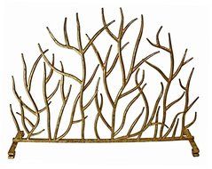 FIREPLACE SCREENS - "SHERWOOD FOREST" DECORATIVE FIRE SCREEN - ITALIAN GOLD