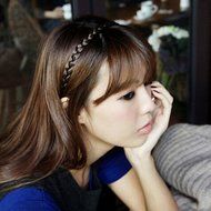 Spritech(TM) Women's Headband Plaited Braid Hair Band Hair Piece Black N5