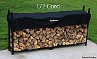 The Woodhaven 8 Foot Firewood Log Rack with Cover