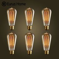 Eurus Home ST64 60W Vintage Antique Edison Style Incandescent Clear Glass Light Lamp Bulb (6 Pack) N7