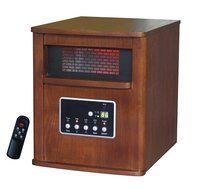 Global Air GD9315BCW-5 Large Room Infrared Quartz Heater with Wood Cabinet and Remote Control
