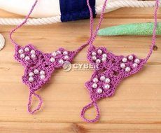 Sexy Barefoot Sandals Crochet Foot Jewelry Ankle Anklet Cotton Bracelet Chain