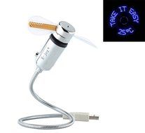 E-joy&reg; Mini USB Powered Flexible Gooseneck Fan LED Cooling Flashing USB Temperature Fan for PC Laptop Notebook... N25