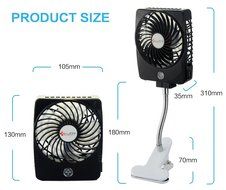 E-joy&reg; Mini USB Powered Flexible Gooseneck Fan LED Cooling Flashing USB Temperature Fan for PC Laptop Notebook... N27