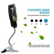 E-joy&reg; Mini USB Powered Flexible Gooseneck Fan LED Cooling Flashing USB Temperature Fan for PC Laptop Notebook... N28