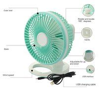 E-joy&reg; Mini USB Powered Flexible Gooseneck Fan LED Cooling Flashing USB Temperature Fan for PC Laptop Notebook... N32