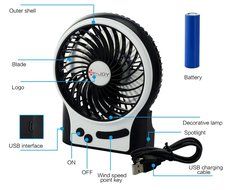 E-joy&reg; Mini USB Powered Flexible Gooseneck Fan LED Cooling Flashing USB Temperature Fan for PC Laptop Notebook... N34