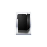 Summit CM421BL7: Commercially listed 20&quot; wide counter height refrigerator-freezer with a lock and black exterior