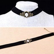Vintage Black Velvet Retro Choker Collar Bib Necklace Charm Pendant Jewelry N5