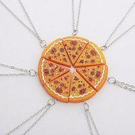 1pcs Slice Pizza Charm Pendant Chain Drop Necklace Friendship Jewelry N2