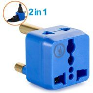Yubi Power 2 in 1 Universal Travel Adapter with 2 Universal Outlets - Built in Surge Protector - 5 Pack - Black...