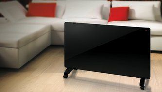 Aura DGFP15120B Glass Flat Panel Radiant Convection Heater with Remote Control, 750/1500-Watt